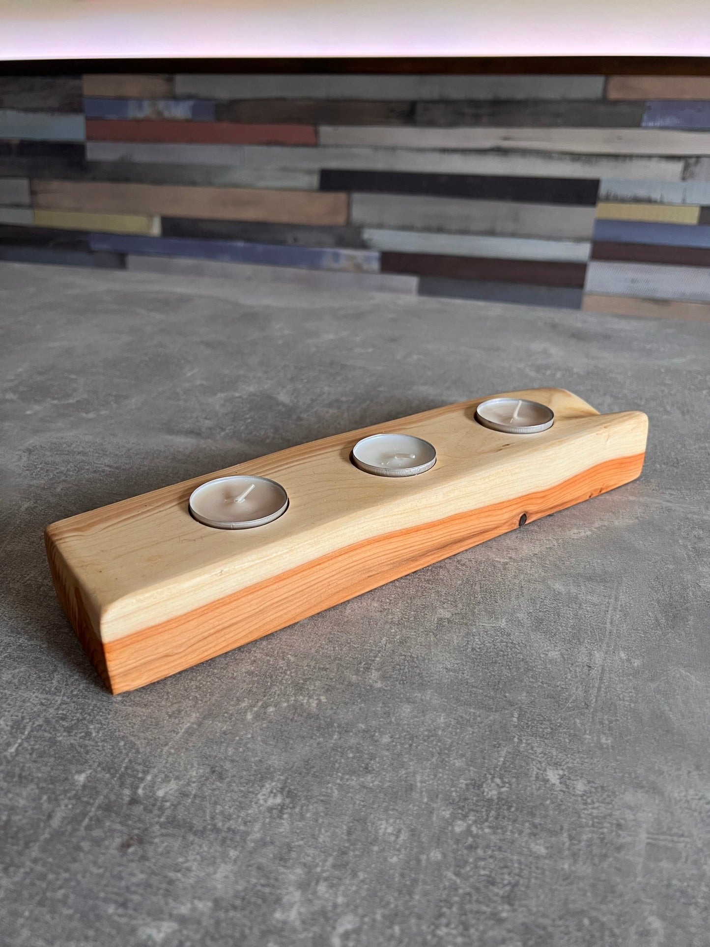Yew Tea Light Candle Holder