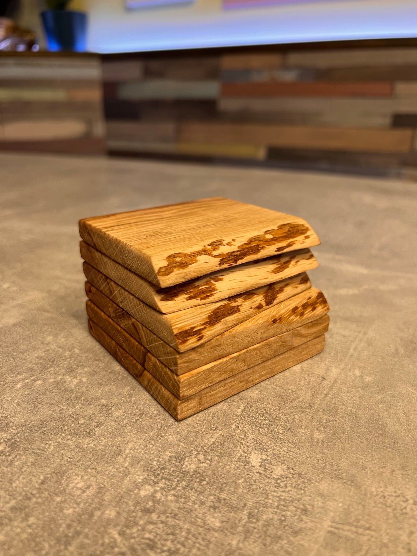 Live Edge Solid Oak Coasters x4