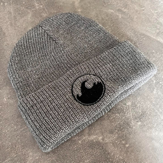 Embroidered Beanie Grey