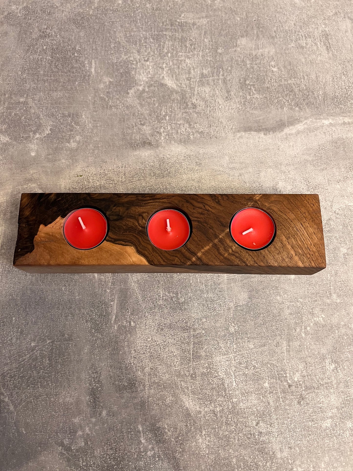 Walnut Tea Light Candle Holder