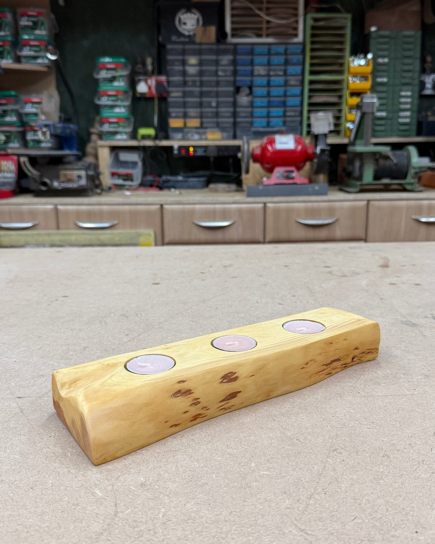 Yew Tea Light Candle Holder