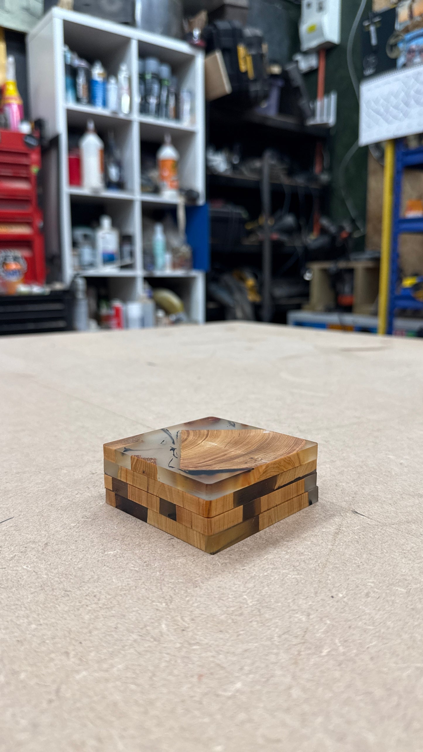 Wood & Resin Coaster Set