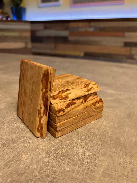 Live Edge Solid Oak Coasters x4