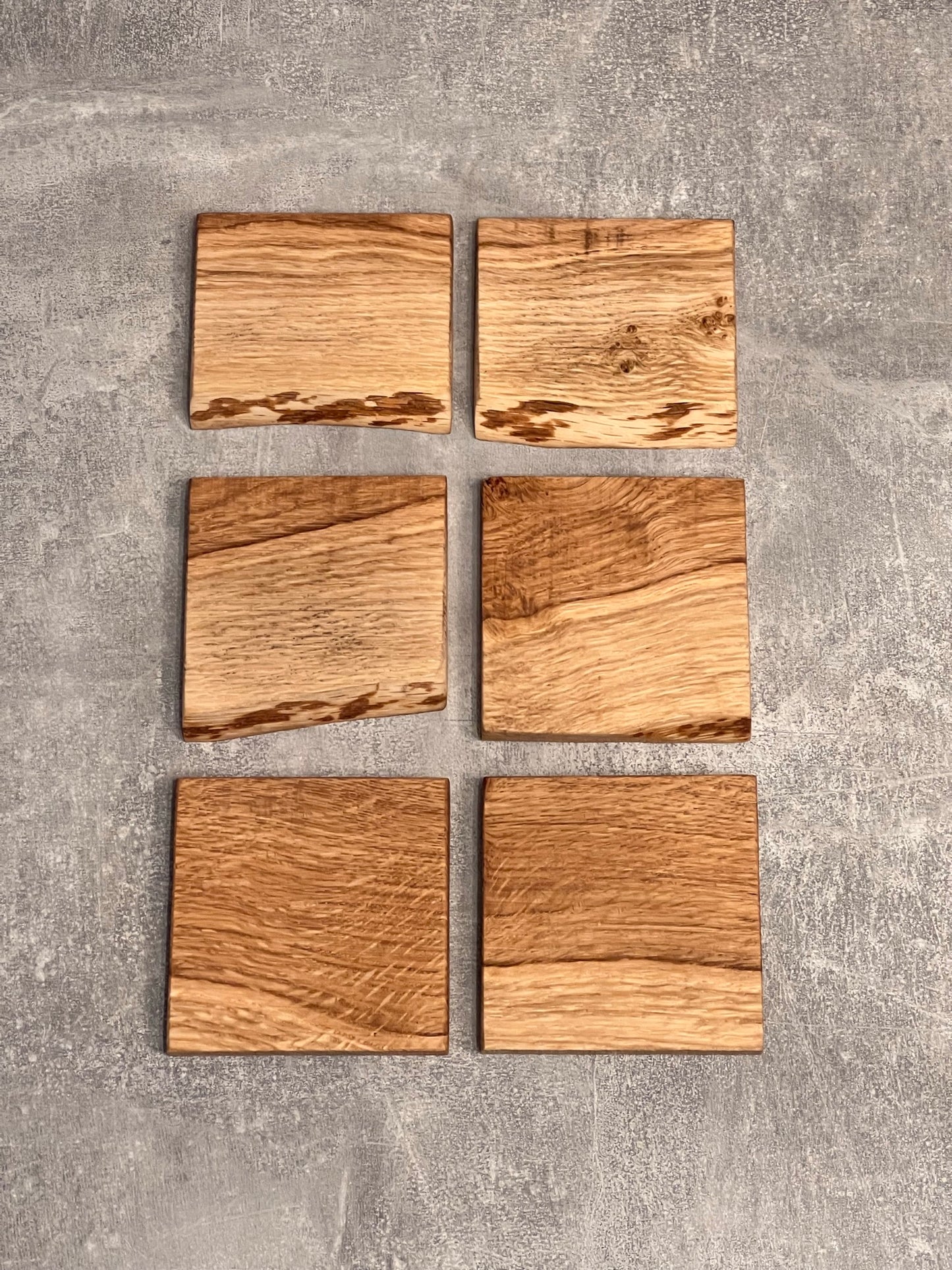 Live Edge Solid Oak Coasters x4