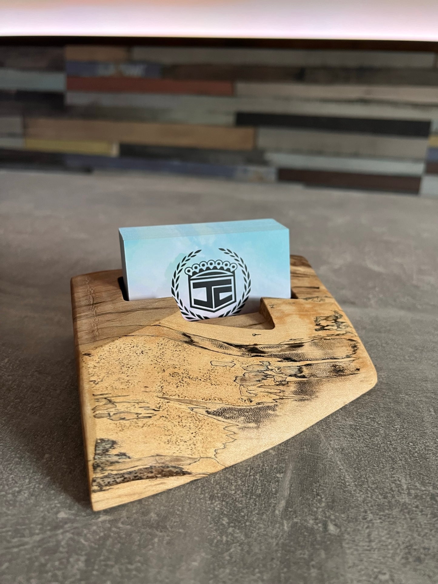 Hardwood POS Card Holder